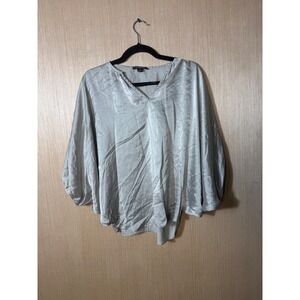 ACROBAT Silk V Neck Dolman Sleeve Asymmetrical Hem Blouse Top Womens Size S